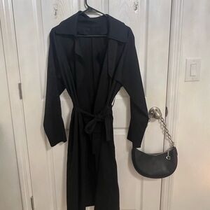Classic Black Women's Long Sleeve Coat